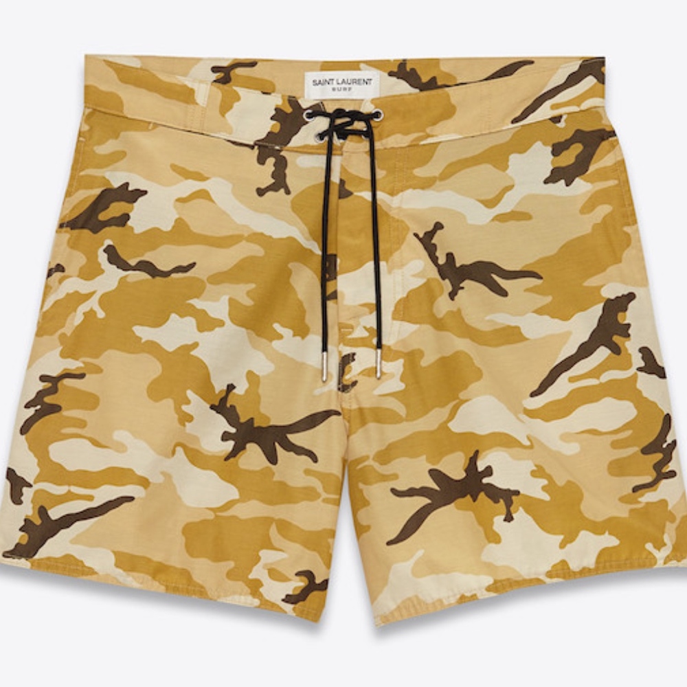 New Saint Laurent Camouflage Board Swim Shorts S